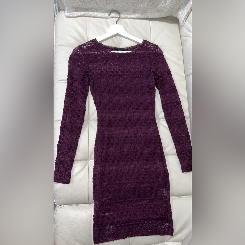 Elegant Purple Knit Dress